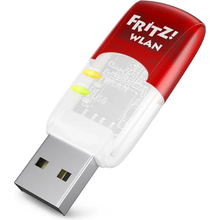 AVM WLAN-Stick AC 430 Internationale Version (USB, WLAN, Wi-Fi 5 (802.11 ac), 583 Mbit/s), rot/weiß