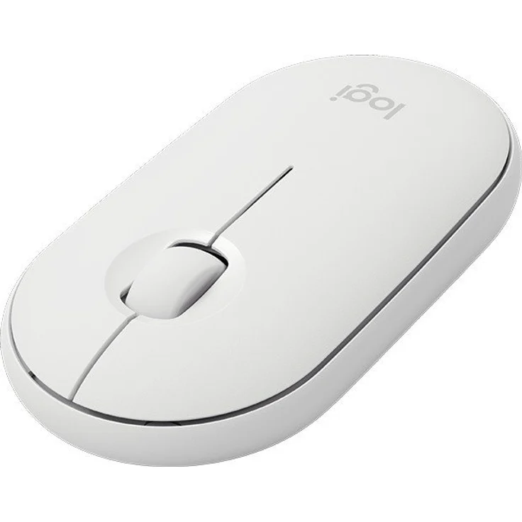Logitech M350 Pebble Kabellose Maus, Bluetooth und 2.4 GHz Verbindung via Nano USB-Empfänger, 18-Monate Akkulaufzeit, 3 Tasten, Leises Klicken und Scrollen, PC-Mac-iPadOS - weiß – Bild 2