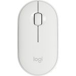 Logitech M350 Pebble Kabellose Maus, Bluetooth und 2.4 GHz Verbindung via Nano USB-Empfänger, 18-Monate Akkulaufzeit, 3 Tasten, Leises Klicken und Scrollen, PC-Mac-iPadOS - weiß