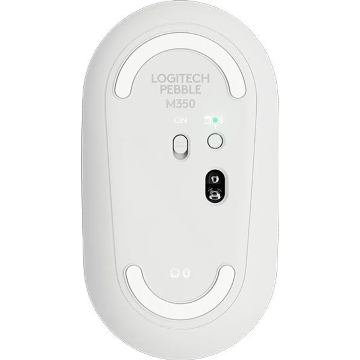 Logitech M350 Pebble Kabellose Maus, Bluetooth und 2.4 GHz Verbindung via Nano USB-Empfänger, 18-Monate Akkulaufzeit, 3 Tasten, Leises Klicken und Scrollen, PC-Mac-iPadOS - weiß – Bild 3