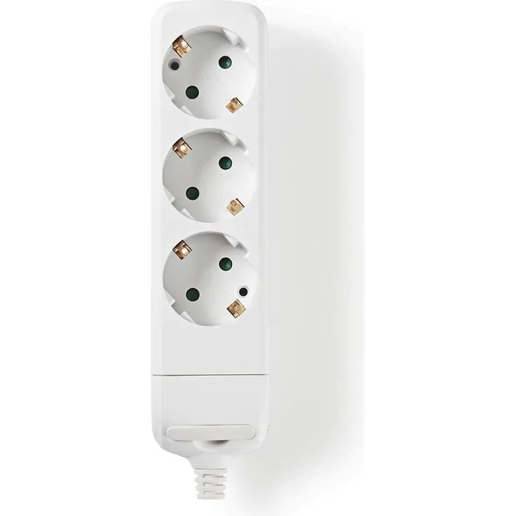 Nedis Steckdosenleiste, Schutzkontakt, 3-Wege, Kabel nicht enthalten, weiß (EXSO300F1WT)