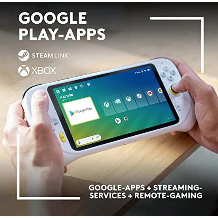 Logitech G Cloud Gaming Handheld, tragbare Spielkonsole mit langer Akkulaufzeit, 7-Zoll-1080p-Touchscreen, federleichtes Design, Xbox Cloud Gaming, NVIDIA GeForce NOW, Google Play - EU Stecker - Weiß – Bild 4