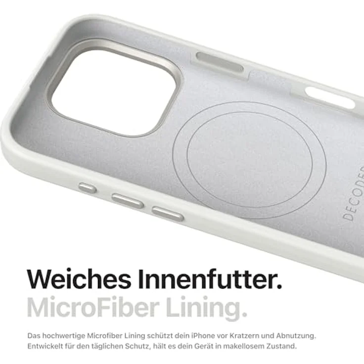 Decoded Antimikrobielle Silikon-Hülle mit MagSafe für iPhone 16 Pro Max - Grau, stoßfest, mit erhöhter Bildschirmkante und Mikrofaser-Futter – Bild 10