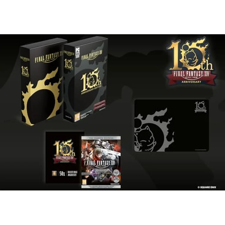 SQUARE ENIX Final Fantasy XIV Online: 10th Anniversary Edition (Code in a Box) (PC) - Zugang zu allen Erweiterungen, flexibles Klassensystem, neue Jobs und 90 Höchststufe, 50x Mogry-Kekse, 10th Anniversary Mauspad – Bild 1