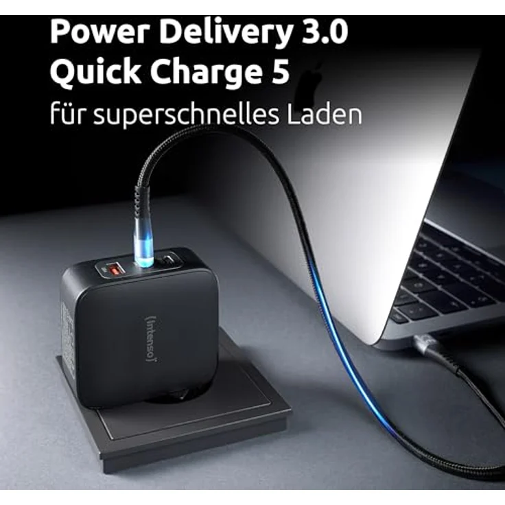 Intenso W100ACC + C520C, 100 W USB-Ladegerät-Set mit GaN-Technologie, Schwarz – Bild 6