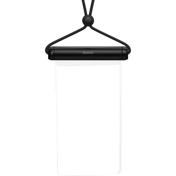 Baseus Waterproof Base Case FMYT000001, Universelle wasserdichte Smartphone Hülle in Schwarz, IPX8, transparent, für Telefone bis 7,2 Zoll