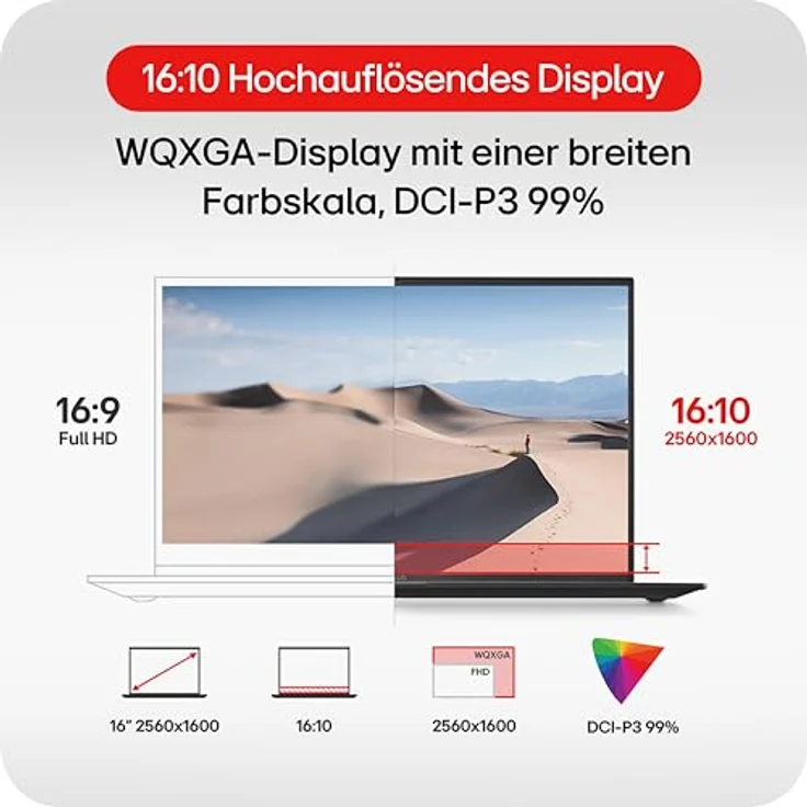 LG Gram 16ZB90RU-G.AP55G, 16 Zoll Notebook mit Intel i5, 16GB DDR4, 512GB Dual SSD, 2560 x 1600 IPS-Display, Dolby Atmos, 24 Monate Garantie – Bild 4