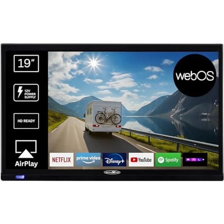 REFLEXION LED19iBT, mobiler 19 Zoll HD-Ready Smart TV mit WLAN, 2x HDMI, 2x USB, CI+ Modulschacht