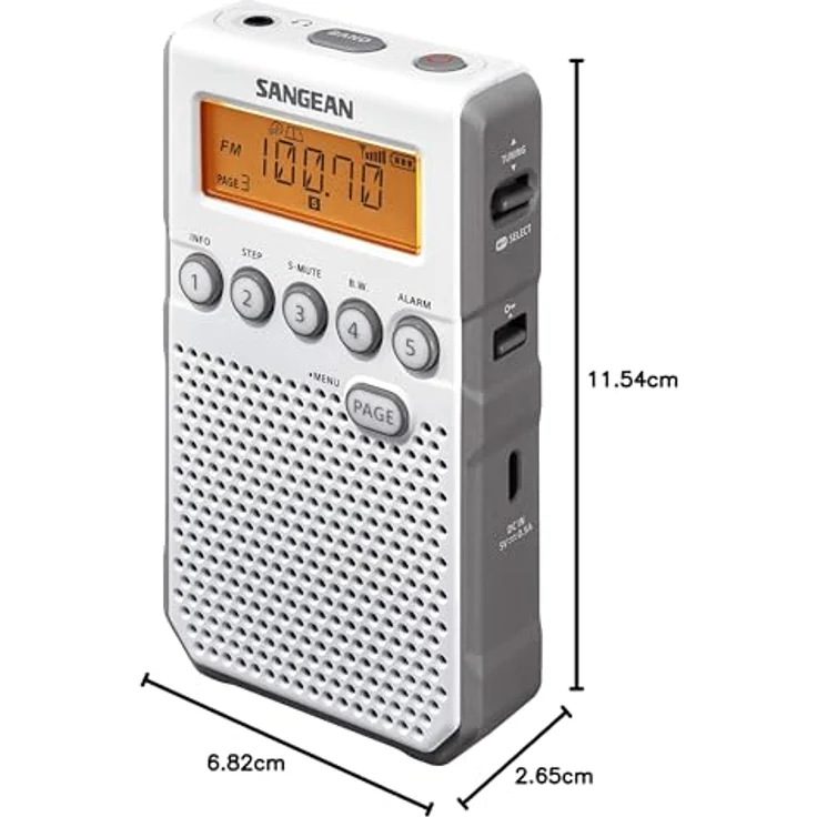 Sangean Pocket Radio DT-800, 40 Senderspeicher (20FM, 20 AM), LCD Display, APS – Bild 6