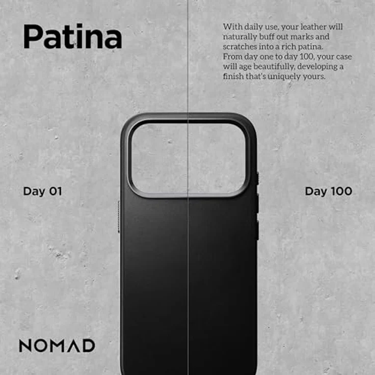 NOMAD Traditional Leather Case für iPhone 17 Pro, MagSafe-kompatible Schutzhülle aus hochwertigem Echtleder, schwarz – Bild 4