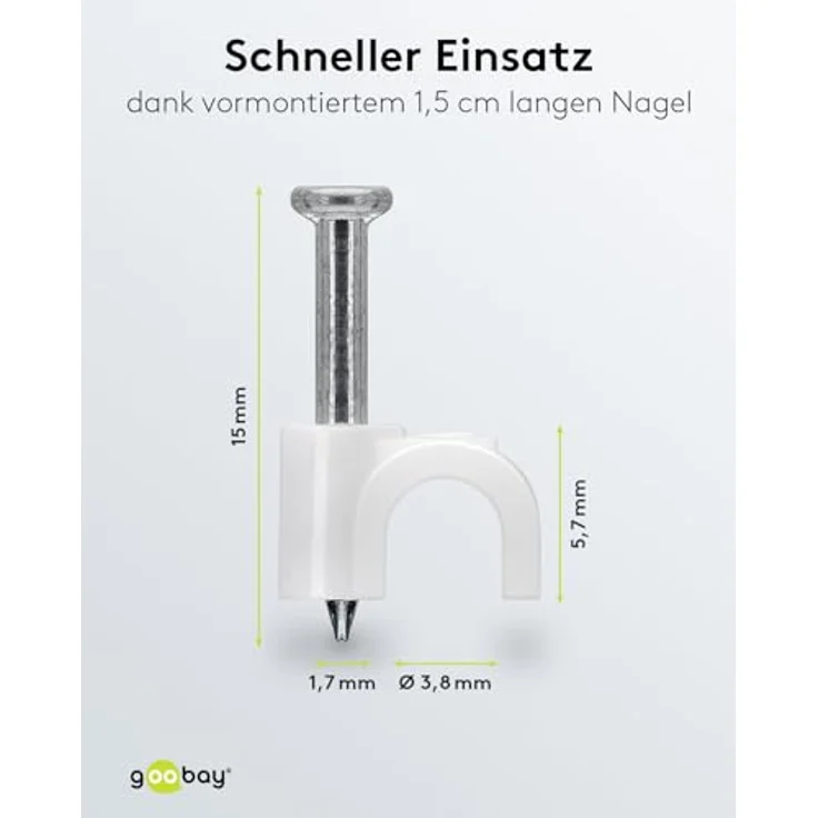 Kabelschelle, weiß - max. Kabeldurchmesser 4,0 mm - 100 Stück – Bild 3