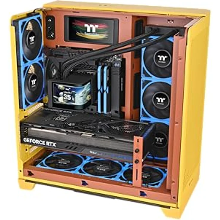 Thermaltake MAGCurve 360 Ultra AIO ARGB Fan, 120 mm PC Lüfter mit RGB-Beleuchtung und Aluminium-Radiator, Transparent – Bild 5