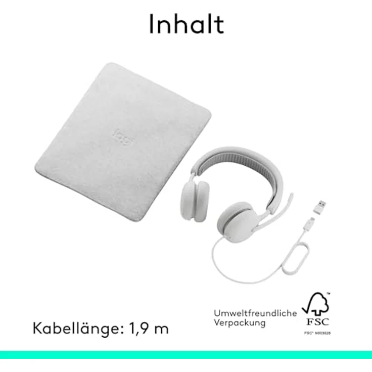 Logitech 981-001617, Kabelgebundenes Office-Headset, 20 - 20000 Hz, USB-Anschluss, Weiß – Bild 11