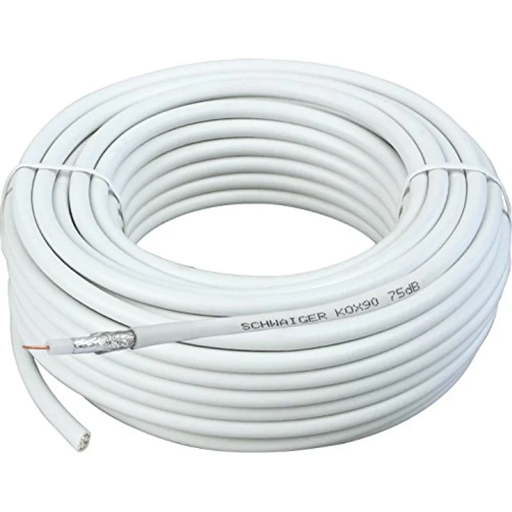 Schwaiger KOX90/042, Antennenkabel mit 75 dB, 2-fach Abschirmung, flexibel und leicht zu verlegen – Bild 1