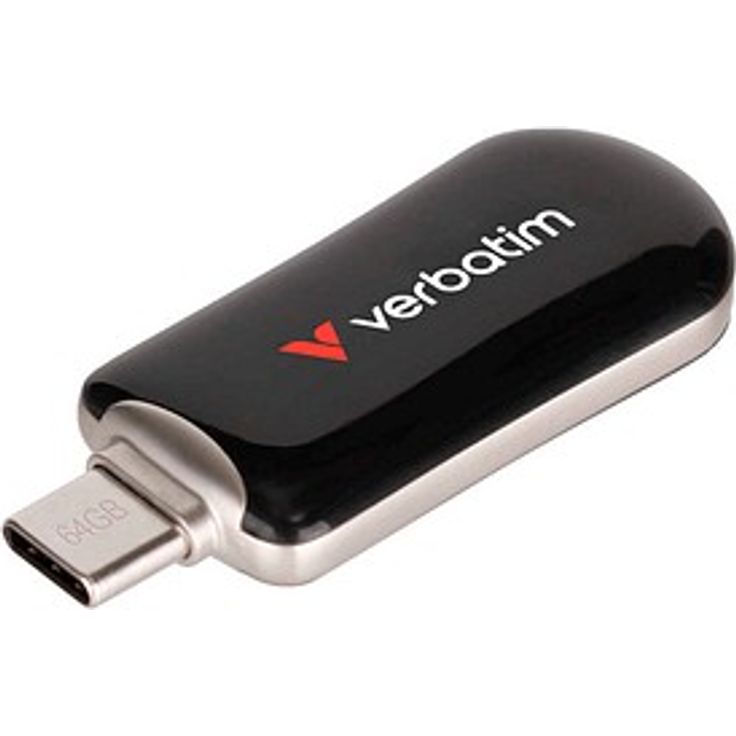 Verbatim USB-Stick Plectra schwarz, 64 GB, USB-C 3.2, 100 MB/s Lesegeschwindigkeit, robustes Gehäuse