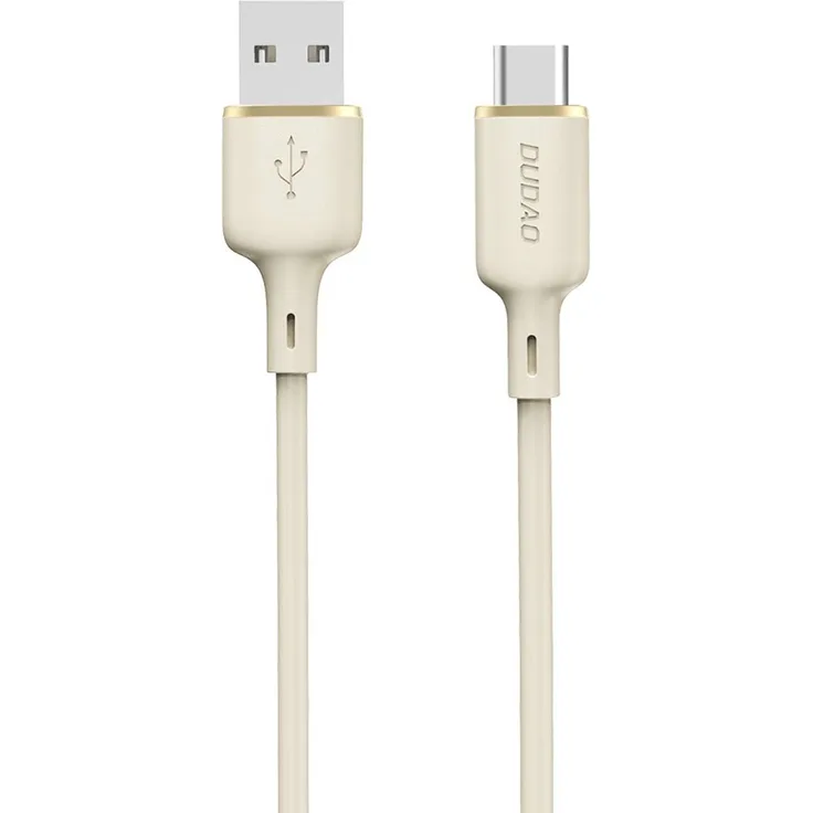 Dudao L7SC USB-A zu USB-C Kabel, 5A, 1m, beige - Schnelles Laden und Datenübertragung, langlebiges Silikonmaterial