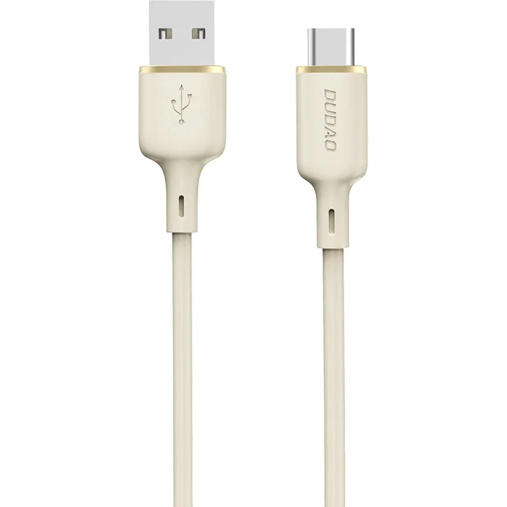 Dudao L7SC USB-A zu USB-C Kabel, 5A, 1m, beige - Schnelles Laden und Datenübertragung, langlebiges Silikonmaterial