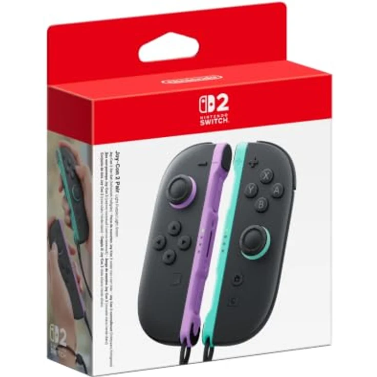Nintendo Joy-Con 2 Controller Set, 2er Set in Hellviolett/Hellgrün, mit Bewegungssteuerung und HD-Vibration – Bild 1