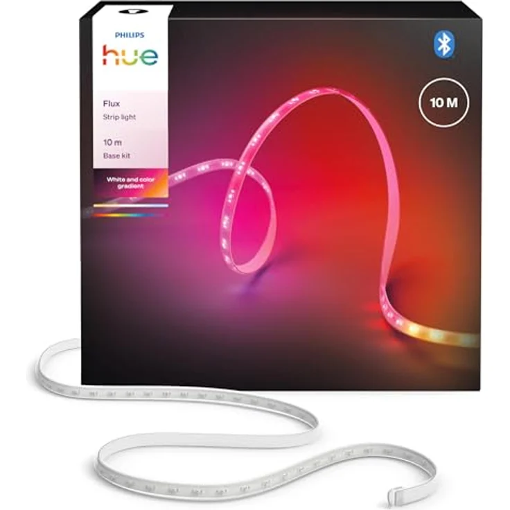 Philips Hue Flux 10m LED-Lightstrip, 1200 lm, Chromasync™-Farbmischung, RGBWWIC, zuschneidbar, erweiterbar, App- und Sprachsteuerung – Bild 1