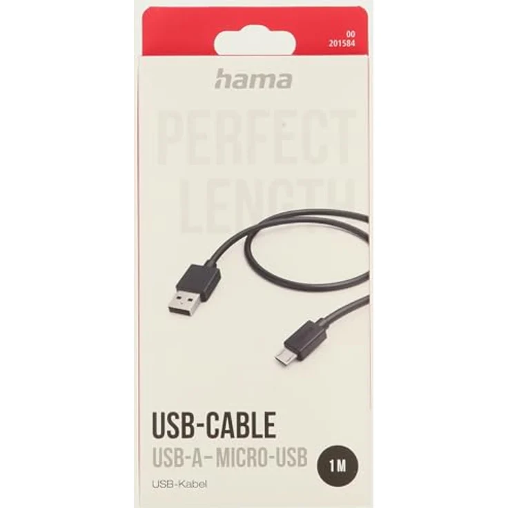 Hama Ladekabel USB-A Micro-USB, 1 m, Schwarz – Bild 2