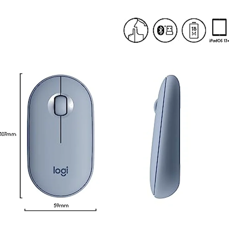LOGITECH Pebble M350 Wireless Maus - BLUE GREY - EMEA – Bild 6