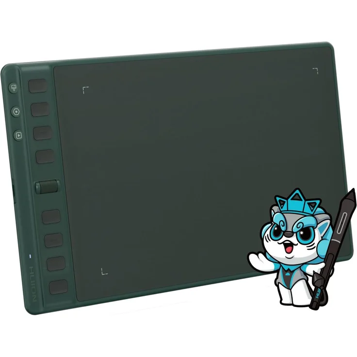 HUION Inspiroy 2 M Grafiktablett mit 8 Tasten + Scroller, Grün, 24 anpassbare Shortcuts, papierähnliches Zeichengefühl, kompatibel mit Windows & macOS