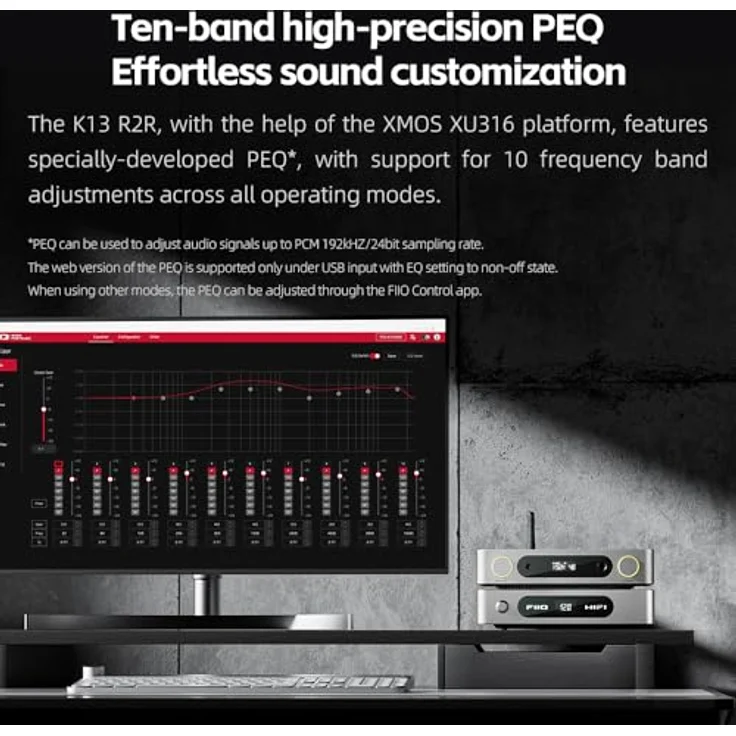 FiiO K13 R2R (USB-DAC, Display, Klangregelung, Gain-Schalter, Bluetooth), Kopfhörerverstärker, Schwarz – Bild 5