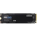 Samsung 990 EVO NVMe M.2 SSD 2 TB, PCIe 4.0 x4 / PCIe 5.0 x2, NVMe 2.0 (2280), 5.000 MB/s Lesen, 3.200 MB/s Schreiben, Interne SSD für Gaming und Grafikbearbeitung, MZ-V9E2T0BW