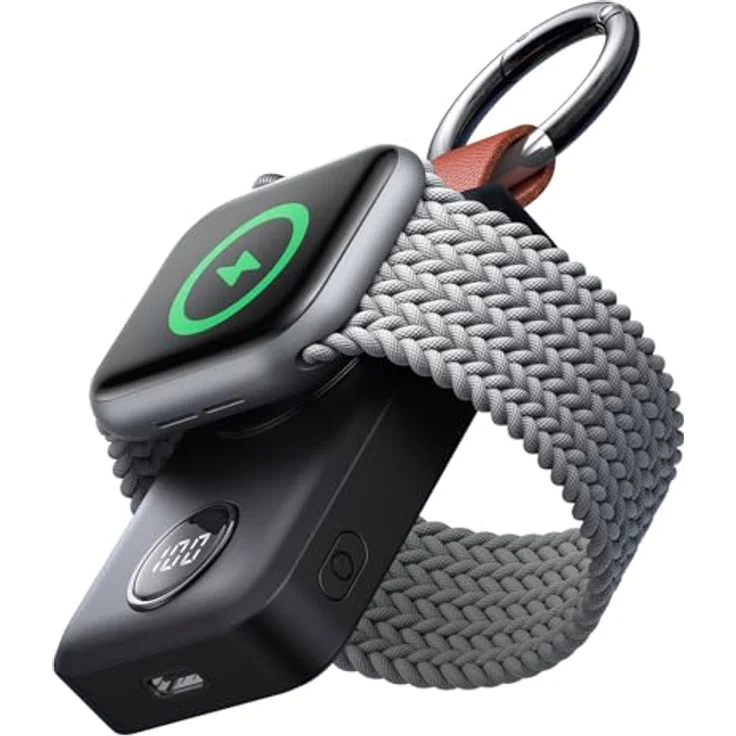 JOYROOM JR-WQW01, kabellose Powerbank 2000mAh 3W für Apple Watch, schwarz mit Digitalanzeige und Schnellladefunktion – Bild 3