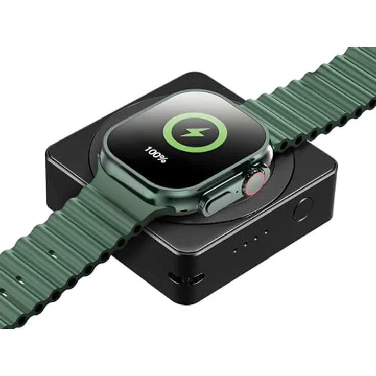 Sandberg 3in1 Magnet Powerbank 5000, 5000 mAh, 20 W, kabelloses Laden für iPhone, Apple Watch und AirPods, Schwarz – Bild 7
