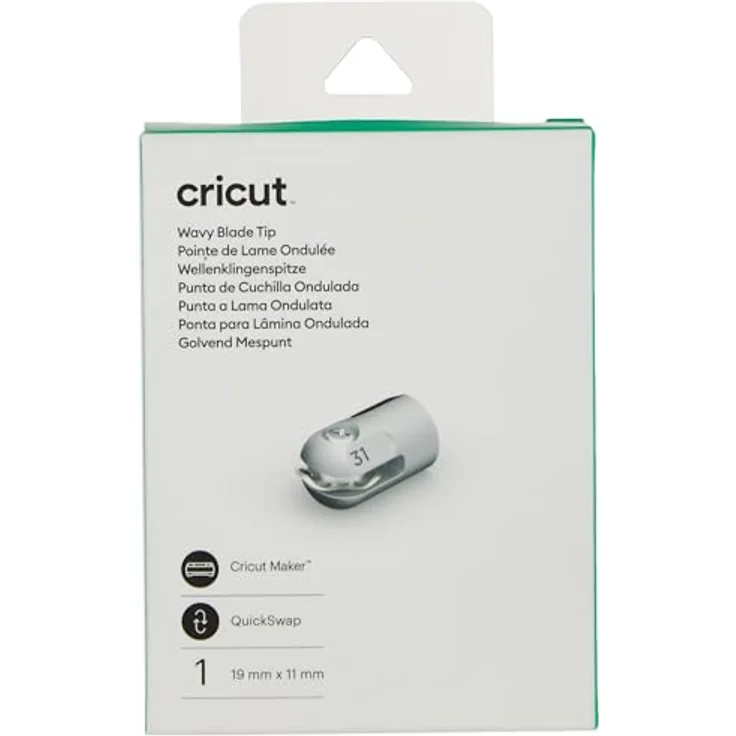 Cricut Wavy Blade Tip 2007455, Ersatzklinge aus rostfreiem Metall für Cricut Maker, 2 mm Länge, Wellenform – Bild 3