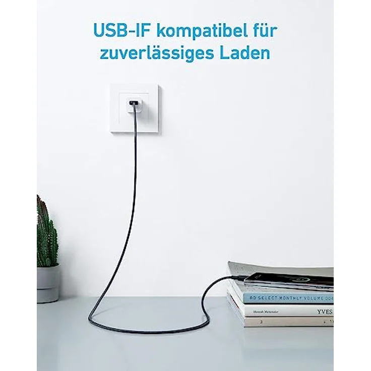 Anker USB C Kabel, 2er Set [0,9m] Nylon Geflochten Schnellladekabel, USB auf USB C, für Samsung Galaxy S24/S23/S22 Ultra, iPhone 16/15/14 Pro Max, iPad, MacBook, bis 480 Mbit/s Datenübertragung – Bild 3