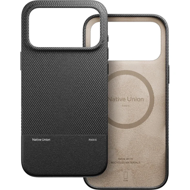 Native Union (Re)Classic Case für iPhone 17 Pro Max, Smartphone Hülle in Schwarz, nachhaltiges Material, MagSafe-kompatibel, Schutz bei Stürzen bis 1,8 m