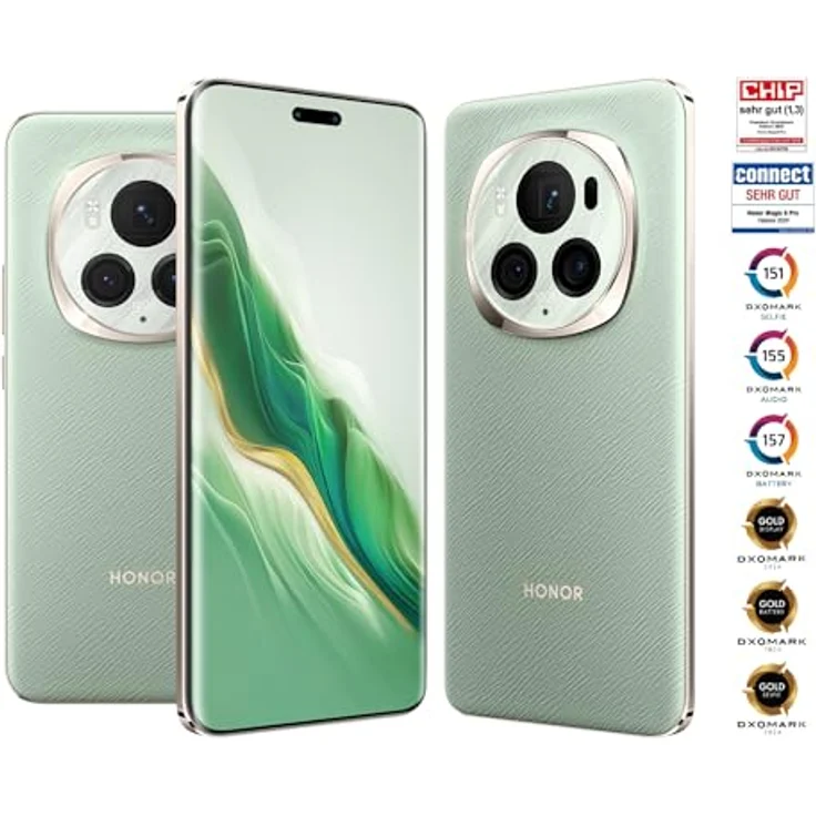HONOR Magic6 Pro Smartphone 5G, 12 GB + 512 GB Handy, 6,80-Zoll, 120 Hz, 50-MP-Dreifachkamera, 180-MP-Teleobjektivkamera, Qualcomm Snapdragon 8 Gen 3, 5600 mAh, IP68, dual- SIM (Grün) – Bild 2