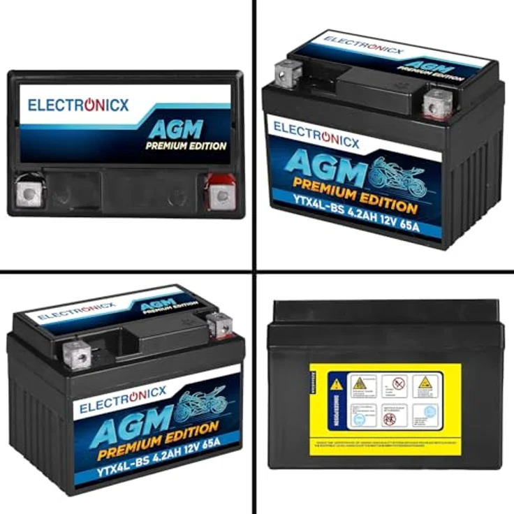 Electronicx YTX4L-BS AGM Motorradbatterie, wartungsfrei, auslaufsicher, rüttelfest, 4Ah 12V für Motorrad, Roller und Quad – Bild 9