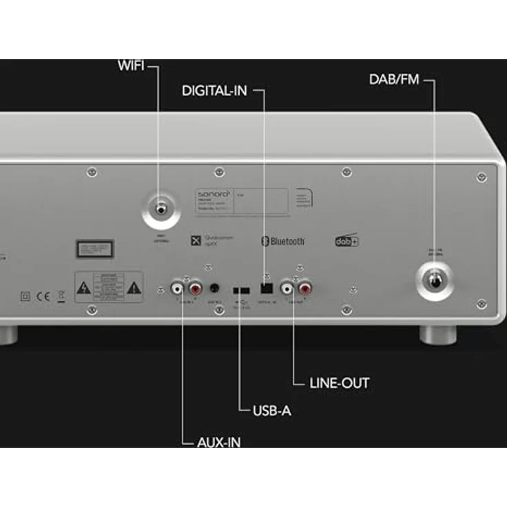 sonoro Prestige Kompaktanlage, CD Player, Bluetooth, Internetradio (UKW, WLAN, DAB Plus, Spotify, Deezer), Silber – Bild 5