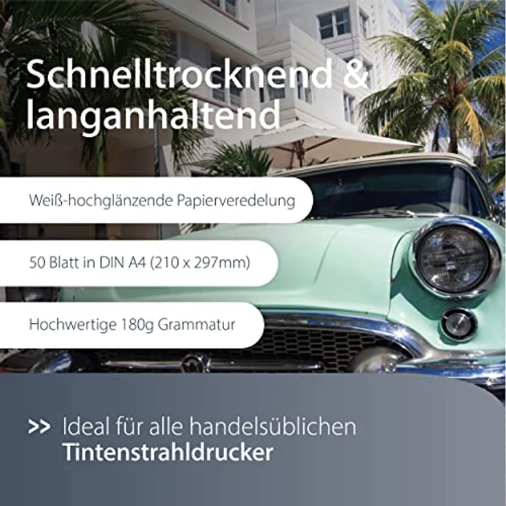 MediaRange DIN A4 Fotopapier für Tintenstrahldrucker, hochglänzend, 180g, 50 Blatt – Bild 4