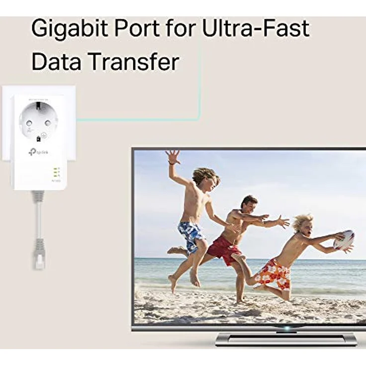 TP-Link TL-PA7017 P AV1000 Gigabit Powerline Adapter mit Steckdose (1x Gigabit Port, Plug und Play, kompatibel zu allen gängigen Powerline Adaptern) multicolour – Bild 3