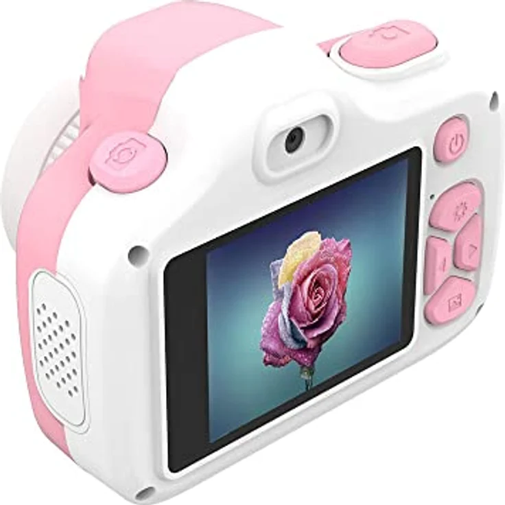 OAXIS myFirst Kinder Full HD 16MP Digitalkamera mit Dual-Linse, Frontkamera, Selfie-Objektiv und Silikon-Schutzhülle, Blau – Bild 2