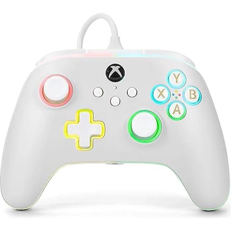 PowerA XB Controller Advantage, kabelgebunden für Xbox Series X/S, Lumectra weiß, mit RGB-Beleuchtung und 2 programmierbaren Gaming-Buttons – Bild 1