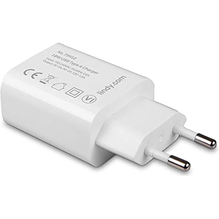 LINDY 73412 USB-Wandladegerät Typ A 18W, Fast Charging, kompaktes Design, weiß – Bild 3