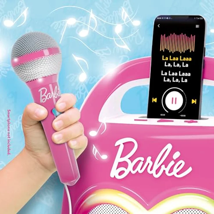Lisciani Barbie Party - Partymaker, tragbarer Bluetooth-Lautsprecher für Kinder, pink und weiß – Bild 3