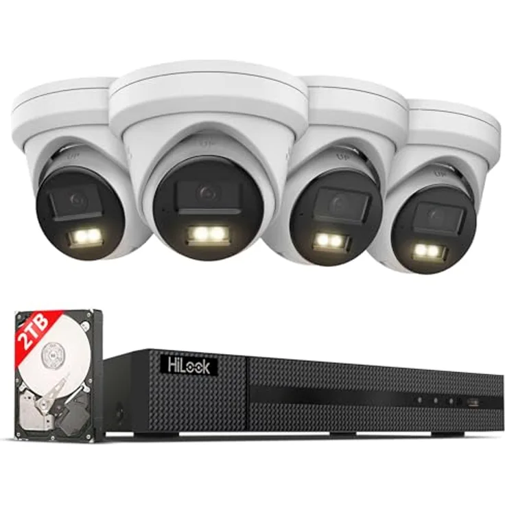 HILOOK Überwachungskamera HiLook IK28P-480T, 8 MP IP-Netzwerkkamera mit PoE, wetterfest IP67, NVR mit 2 TB Speicher
