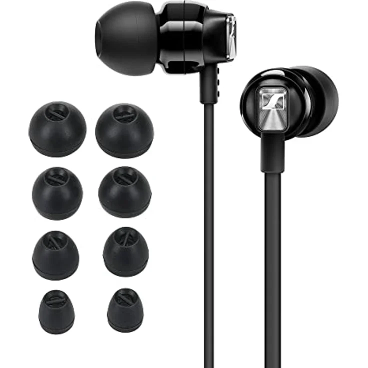 kwmobile 8X Ersatzpolster für Sennheiser CX 300S / CX 6.00BT / Momentum In-Ear - 4 Größen - Schwarz Silikon Ohrstöpsel - Flexibel & Elastisch – Bild 1
