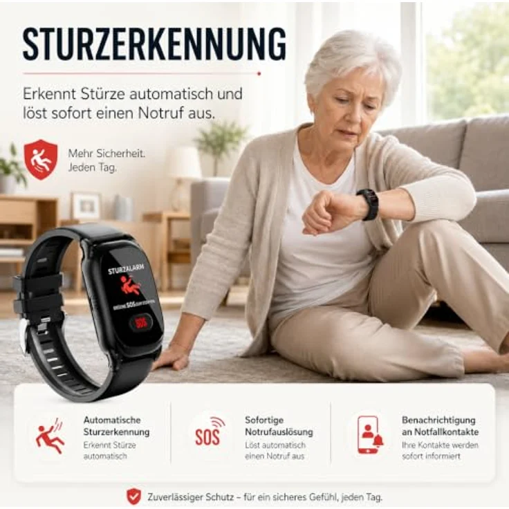NikuTRAX GPS-Notrufuhr NC88S, 4G mit Sturzerkennung und Vitalwertmessung – Bild 4