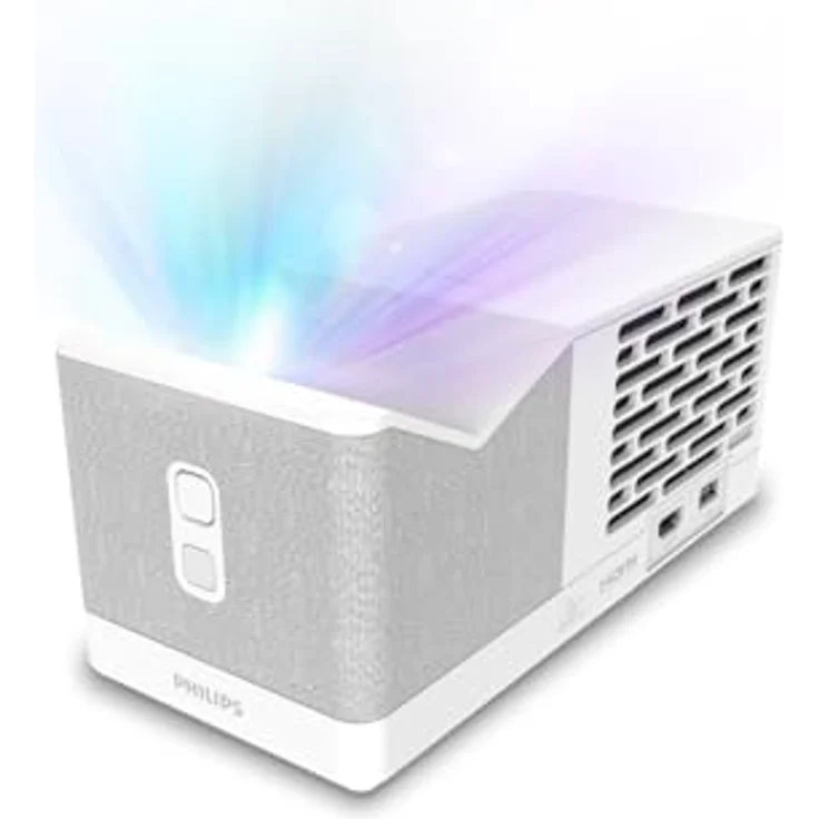 Philips UL5 Smart, Beamer, Ultra kurze Brennweite, Full HD 1080p, Triple Laser, WLAN, Erweiterte Bildkorrektur, Stereo-Sound, Lumin OS-System mit Apps, Weiß – Bild 1