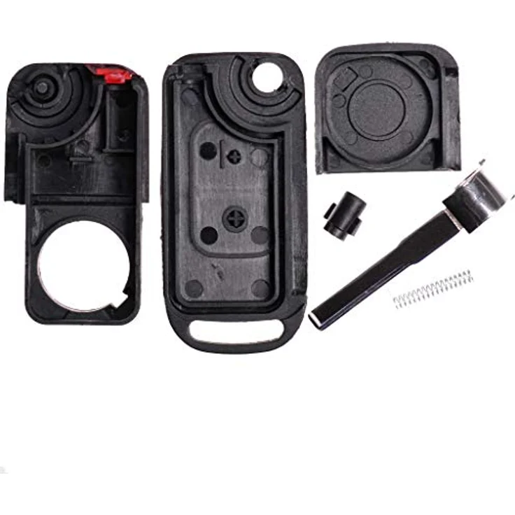 mt-key Auto Schlüssel 2 Tasten mit HU44 Rohling, 1x Uhu Kleber, 2x VARTA CR2025 Knopfzellen für Mercedes W168 R170 W414 W903 und Chrysler Crossfire – Bild 2