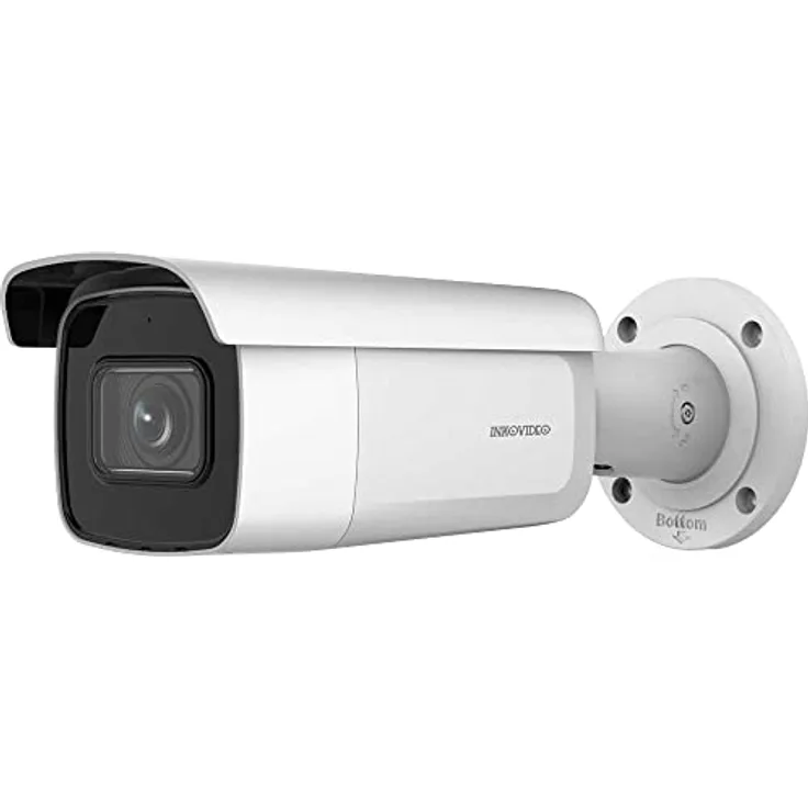 INKOVIDEO V-840-MW 4К 8 MP Netzwerk PoE Überwachungskameramit 4X optischem Zoom (weiß), Nachtsicht bis zu 30 m, Audio- und Alarmschnittstelle