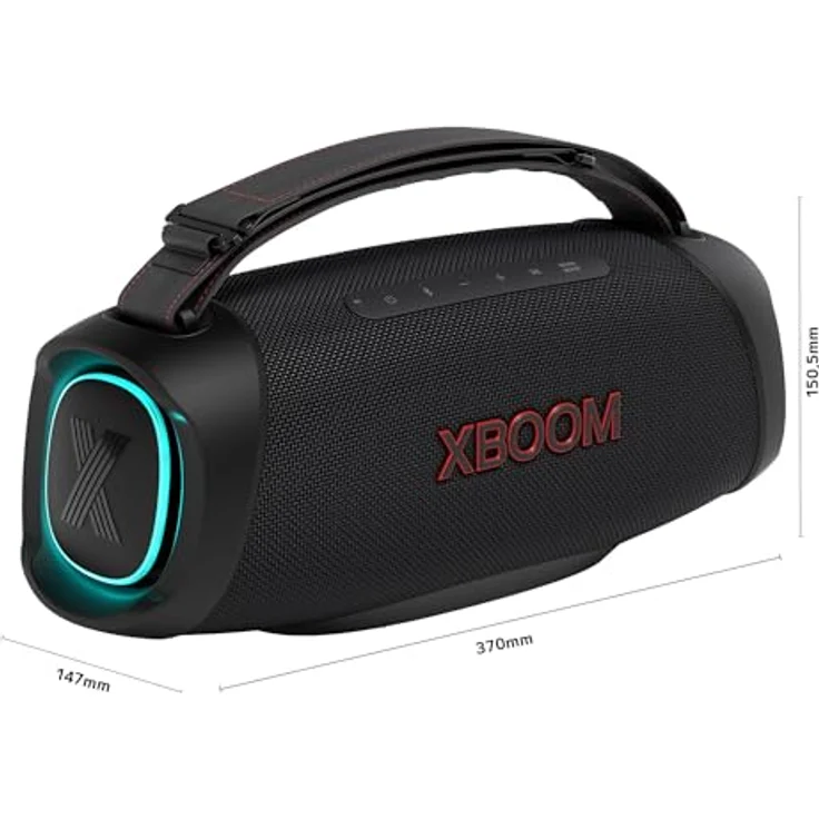 LG XBOOM GO XG8T Bluetooth-Lautsprecher, hohe Leistung, starker Bass, wasserdicht, Militärwiderstand, DJ-Funktionen, Karaoke, Schwarz – Bild 2