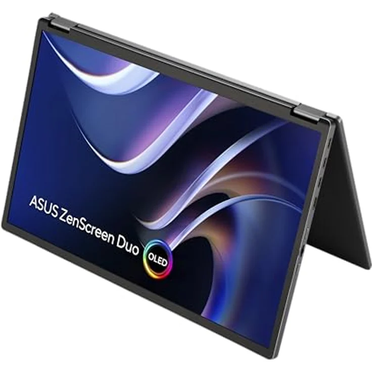 ASUS ZenScreen OLED MQ149CD - Dual 14 Zoll tragbarer USB Monitor - 21 Zoll Arbeitsbereich, 100% DCI-P3, WUXGA 1920x1200, 16:10, 1ms, DisplayHDR 400 TB - Typ-C USB, Mini HDMI, 360°-Scharnier, glänzend – Bild 3